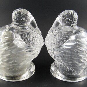 SHANNON BY GODINGER CRYSTAL GLASS TURKEY SALT & PEPPER SHAKERS SET